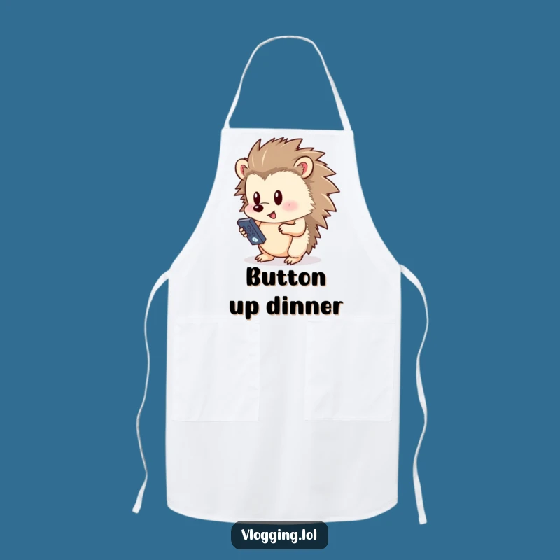 Funny Hedgehog Apron: Remote Control Commander - Kitchen Funny Gift for Chefs
