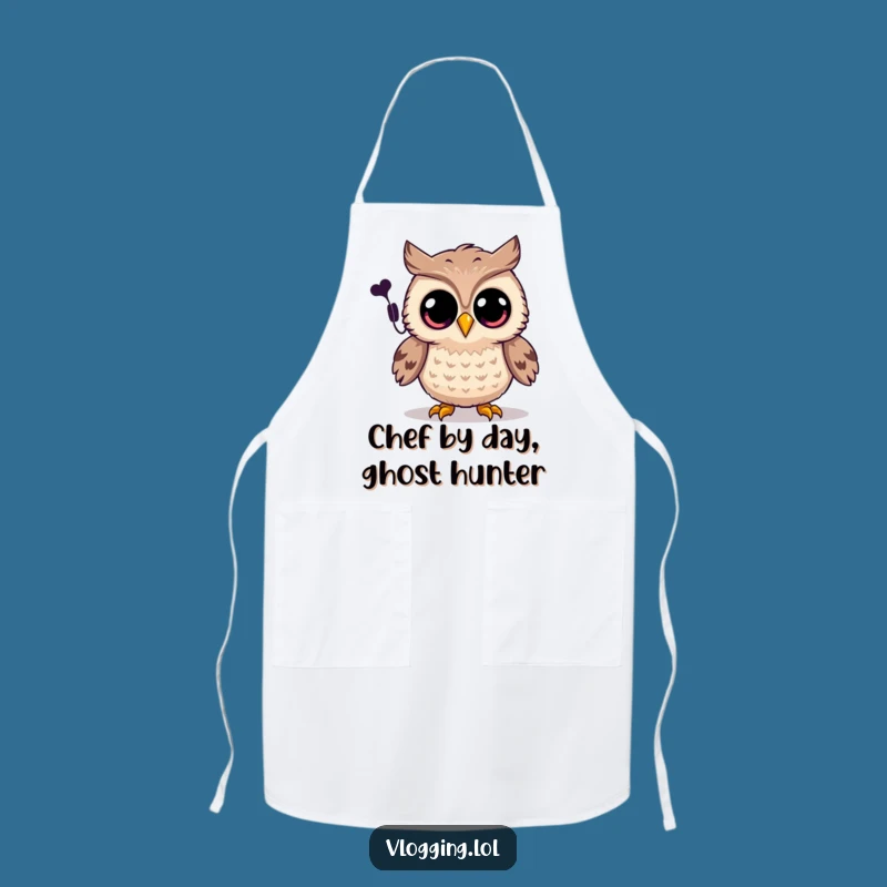 Funny Joyful Owl Apron - Spooky Sound Kitchen Gift