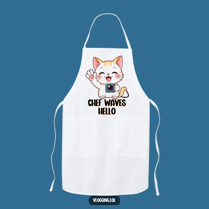 Funny Cat Gamer Apron - Cook With Enthusiastic Waves