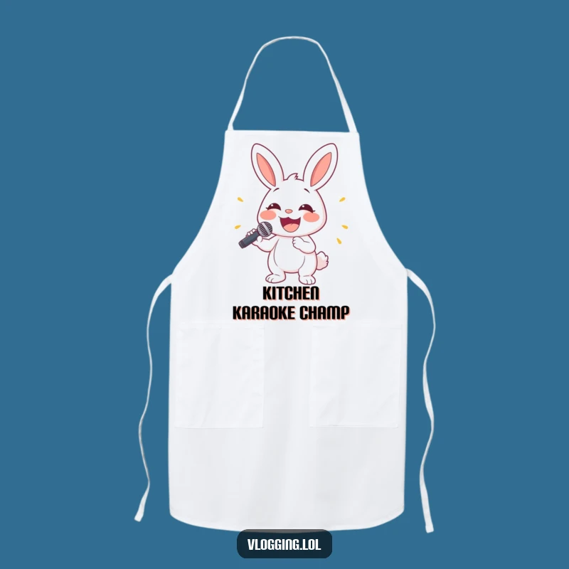 Funny Bunny Singing Apron - Hilarious Kitchen Gift for Musicians