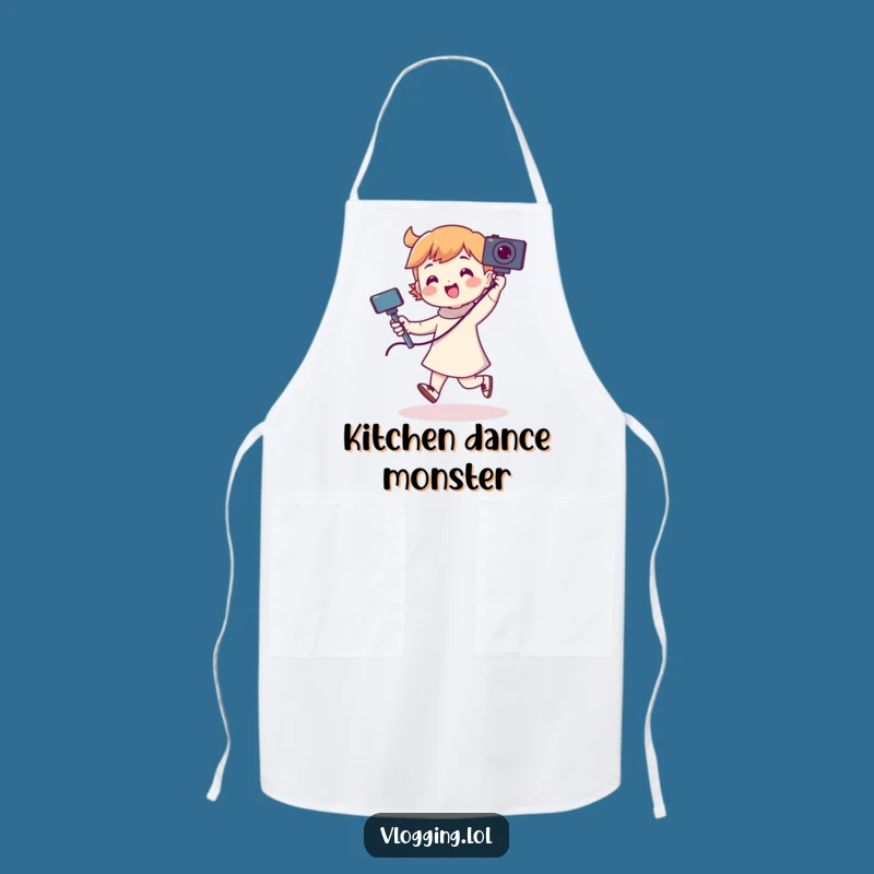Funny Chef Selfie Stick Dance Apron: Playful Character Kitchen Gift