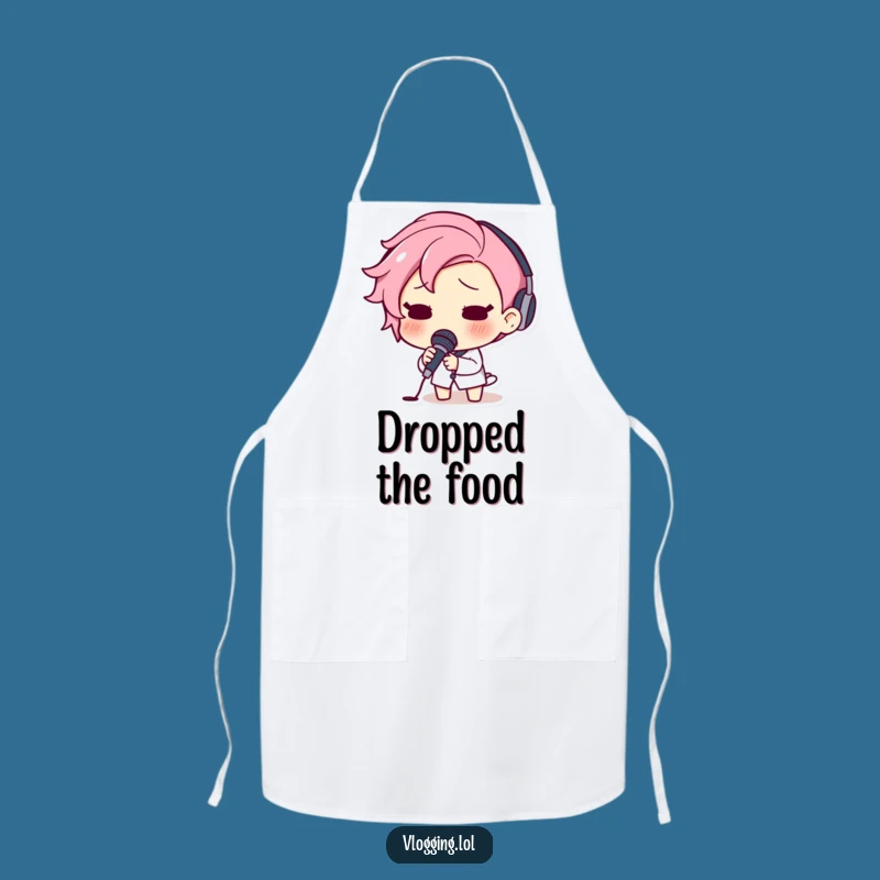 Funny Mic Drop Apron - Kitchen Wear for Surprised Cooks Who Stage Dive