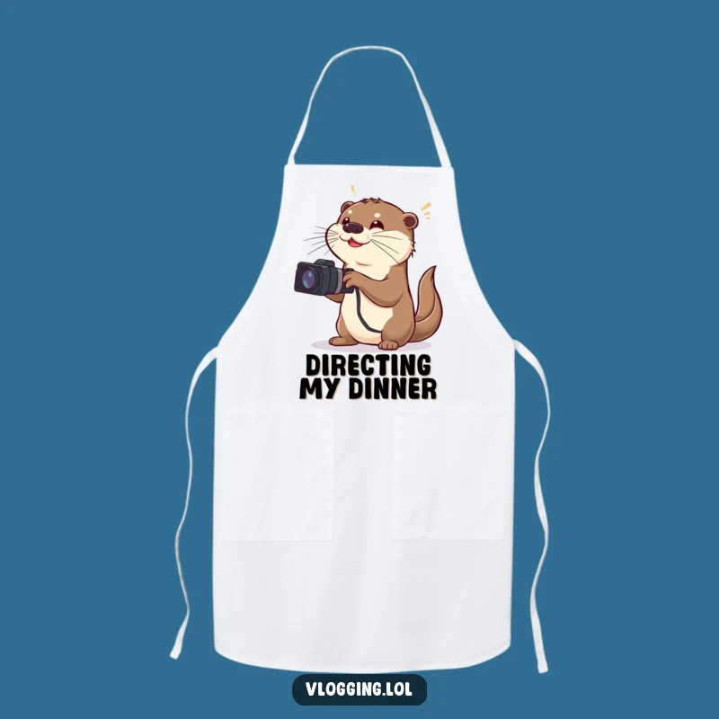 Funny Otter Chef Filmmaker Apron: Exaggerated Director, Kitchen Comedy Gift