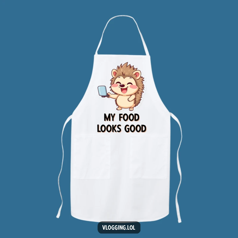 Funny Giggling Hedgehog Apron: Hilarious Selfie Chef for Social Fans