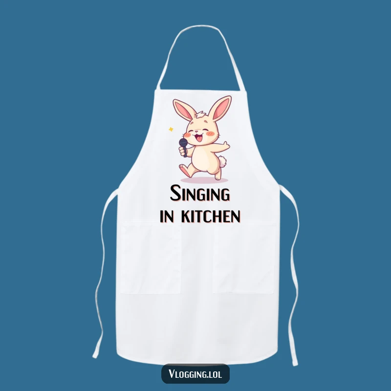 Funny Bunny Chef Apron - Tripping Mic Master, Hilarious Kitchen Wear Gift