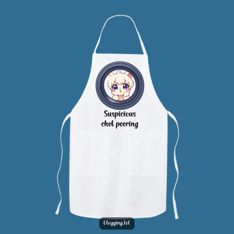 Funny Curious Apron: Peeking Chef, Hilarious Photography Gift!