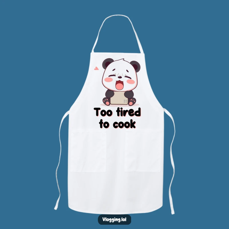 Funny Tired Panda Apron: Cook with Sleepy Serenity!