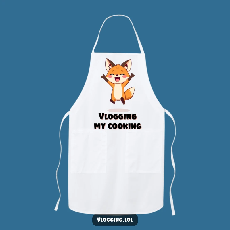 Funny Fox Vlogger Apron: Create with Dramatic Flair!
