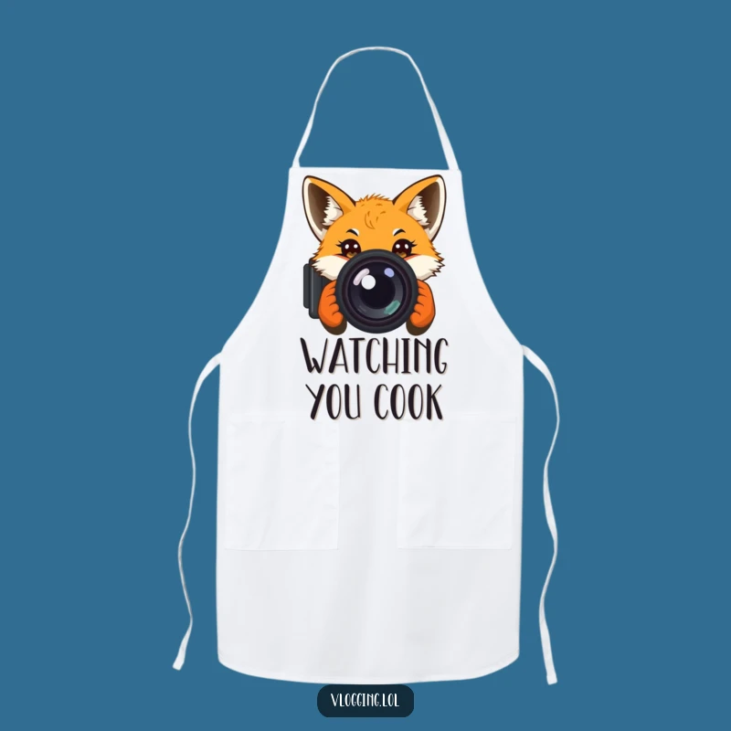 Funny Curious Fox Apron: Cook with a Camera-Ready Smile!