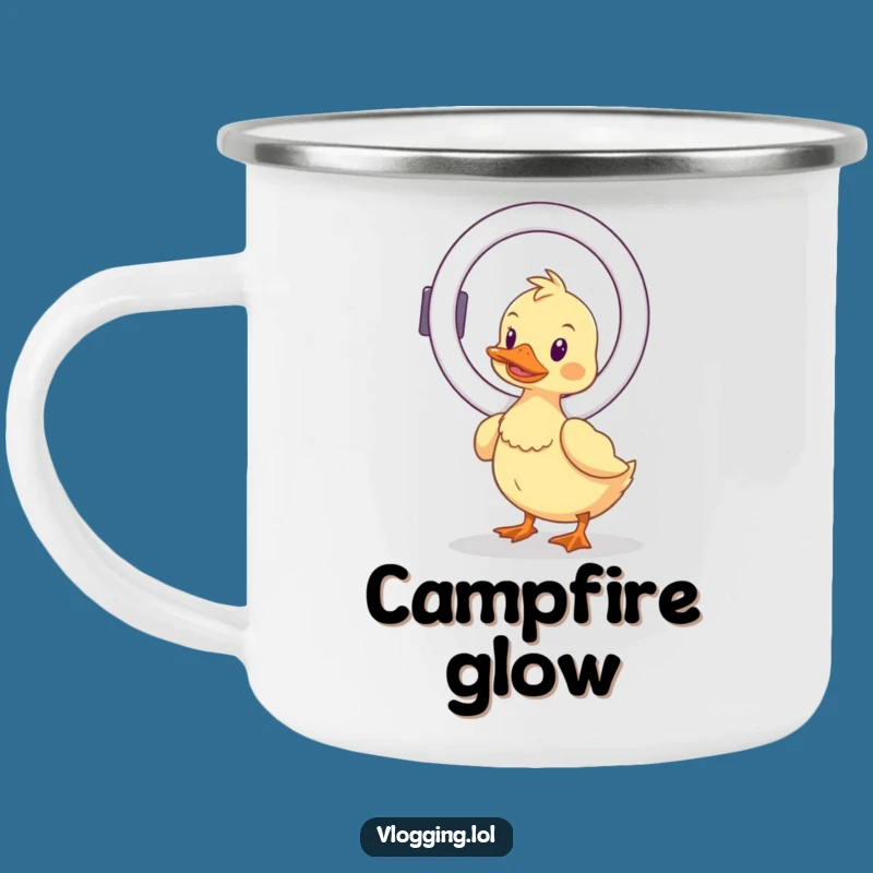 Funny Wobbly Duck Camping Mug: Ring Light Shine - Outdoor Funny Gift for Hikers