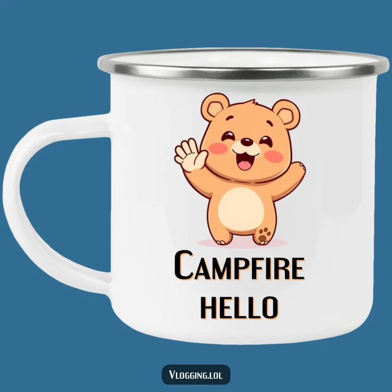 Funny Bear Campfire Greeting Mug - Hilarious Outdoor Gift for Campers