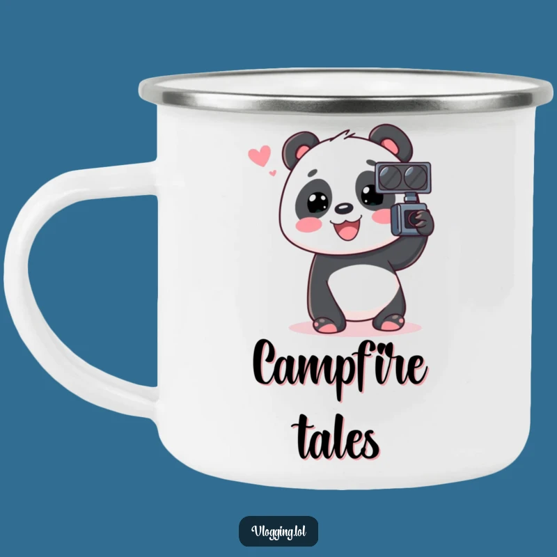 Funny Panda Camping Mug: Vlogger Chat Buddy, Perfect Funny Gift!