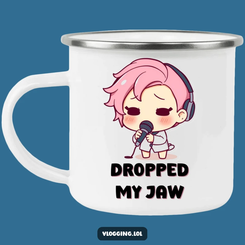Funny Mic Drop Camping Mug - Durable Cup for Surprised Campers