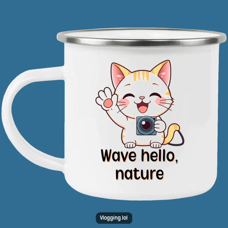 Funny Cat Gamer Camping Mug - Enthusiastic Sips Anywhere