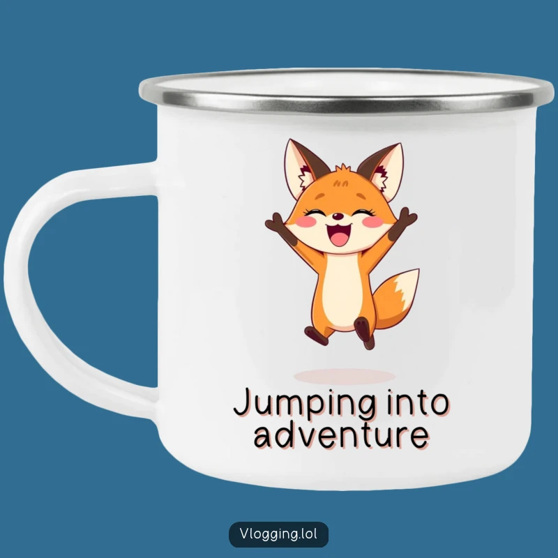 Funny Fox Vlogger Camping Mug: Adventure with Dramatic Flair!