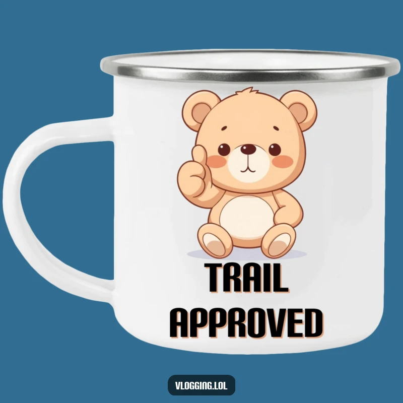Adventure-Ready Funny Teddy Bear Thumbs Up Camping Mug: Enjoy Your Brews with Cheer