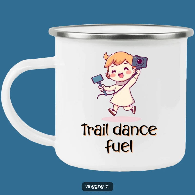 Funny Outdoors Selfie Stick Dancer Camping Mug: Playful Character Gift