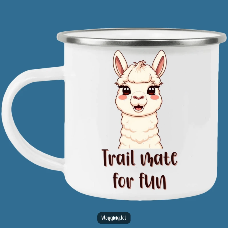 Durable Funny Content Llama Camping Mug: Silly Face for Outdoor Creativity!