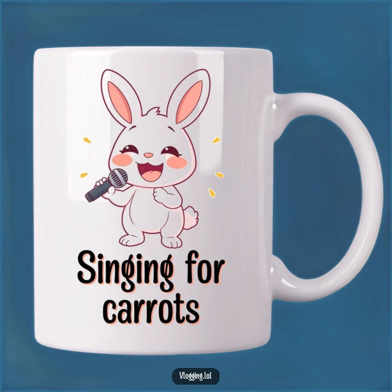 Funny Bunny Singing Mug - Hilarious Musician Gift for Rabbit Lovers