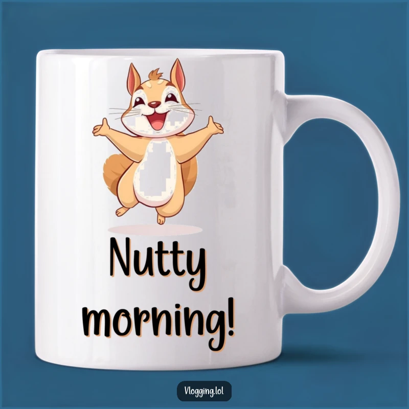 Funny Excited Squirrel Mug: Recording Joy - Perfect Funny Gift for Content Creators