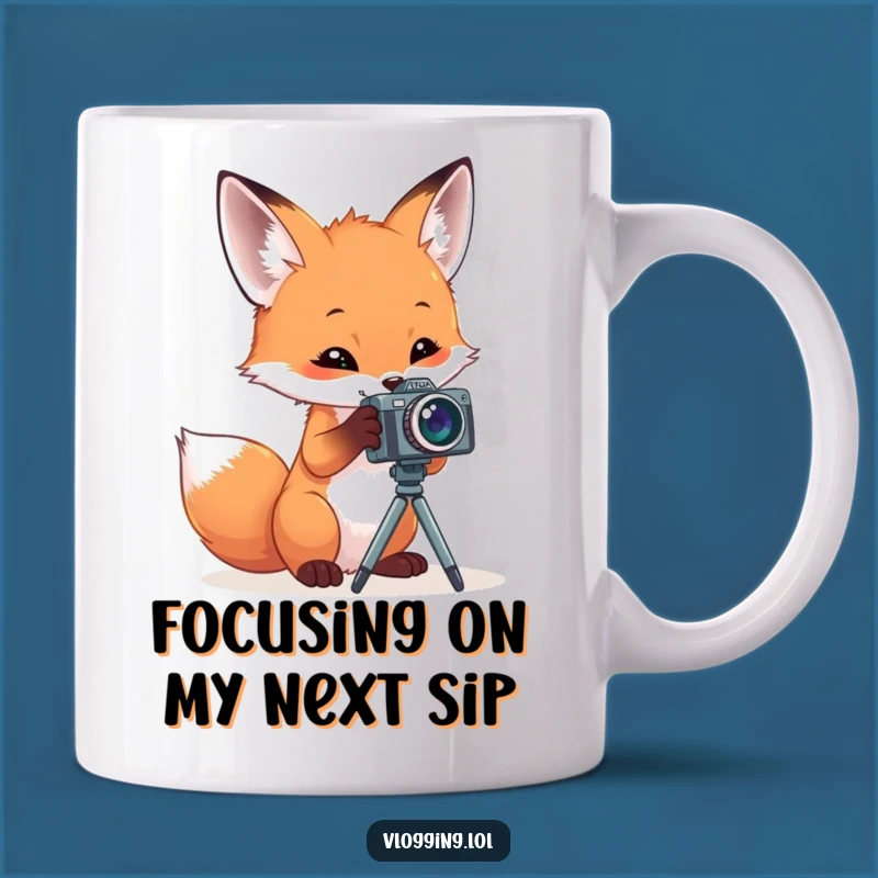 Funny Fox Photographer Mug: A Curious Critter Capturing Moments, Perfect Gift