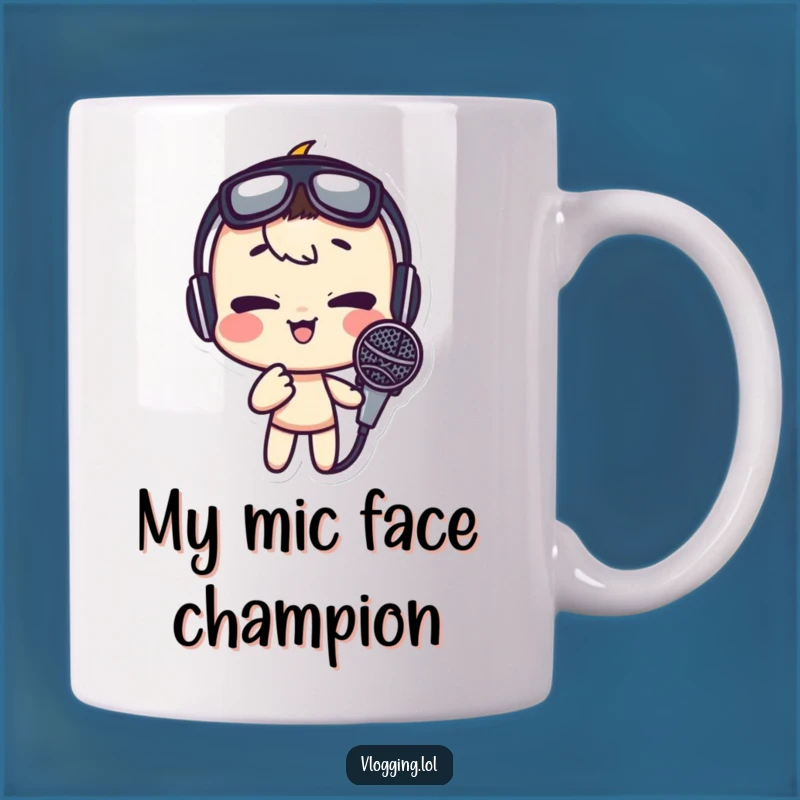 Funny Microphone Face Mug: Hilarious Character Gag Gift for Comedians