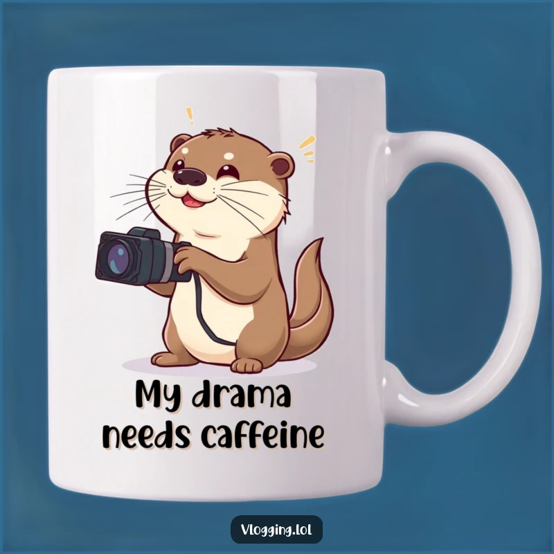 Funny Otter Filmmaker Mug: Exaggerated Gestures, Perfect Gift for Movie Buffs