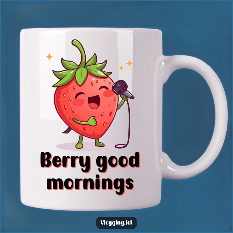 Funny Strawberry Singer Mug: This Fruity Rockstar's Concert Fun Makes a Perfect Gift