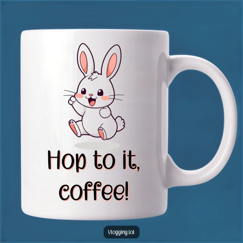 Funny Bouncing Bunny Screen Mug: Perfect Gift for Tech-Savvy Hoppers!