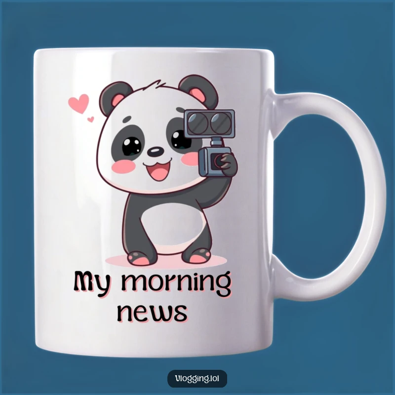 Funny Panda Video Mug: Animated Chat Fun, Perfect Gift for Vloggers!