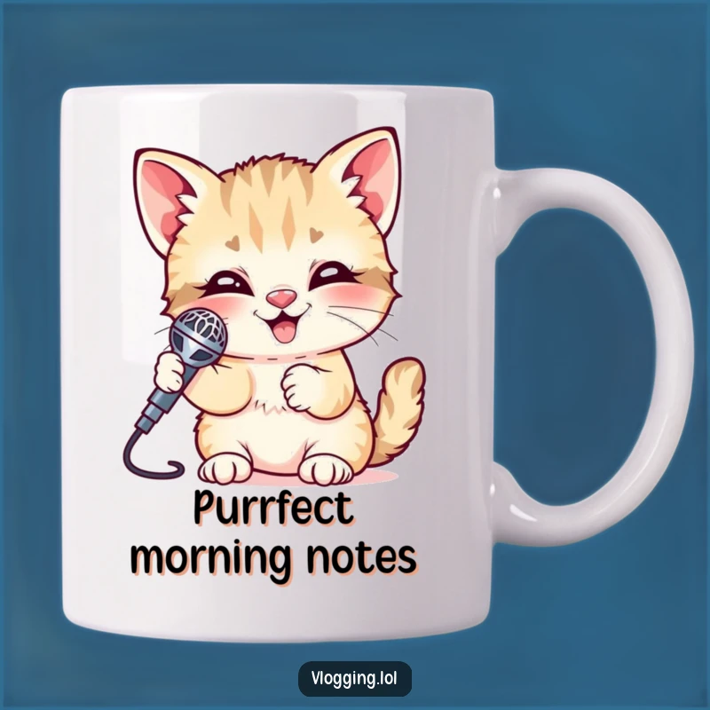 Funny Giggling Kitten Microphone Mug: The Purrfect Gift for Music Lovers & Comedians