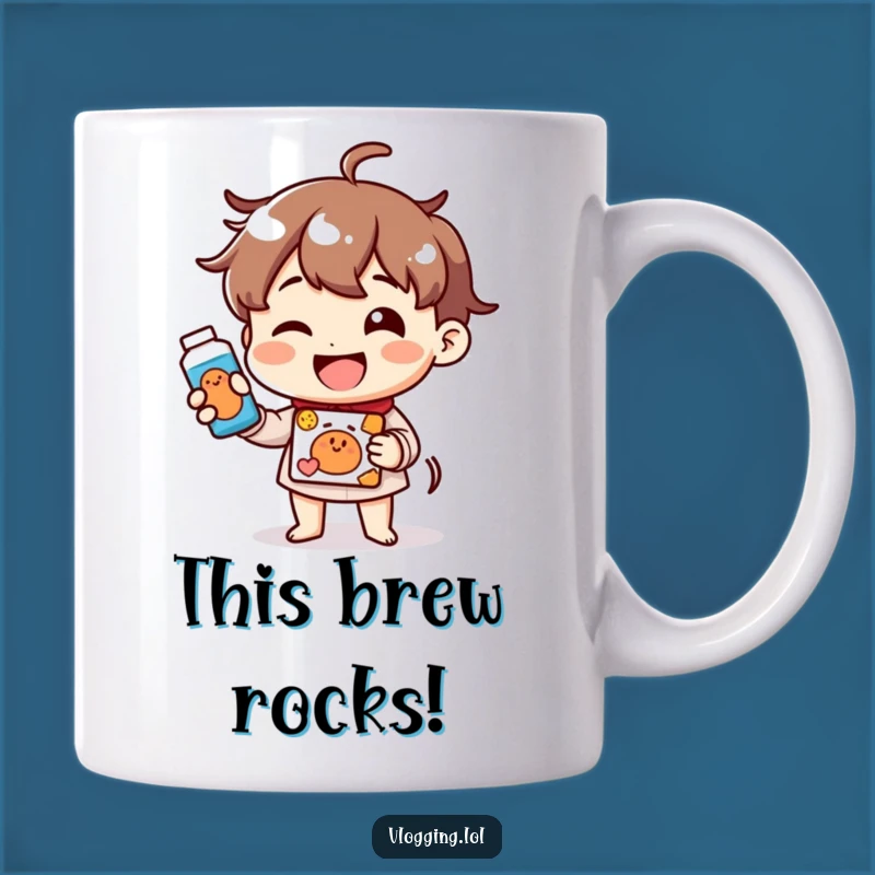 Funny Cheerful Demo Mug: Happy Character Product Showcase Gift