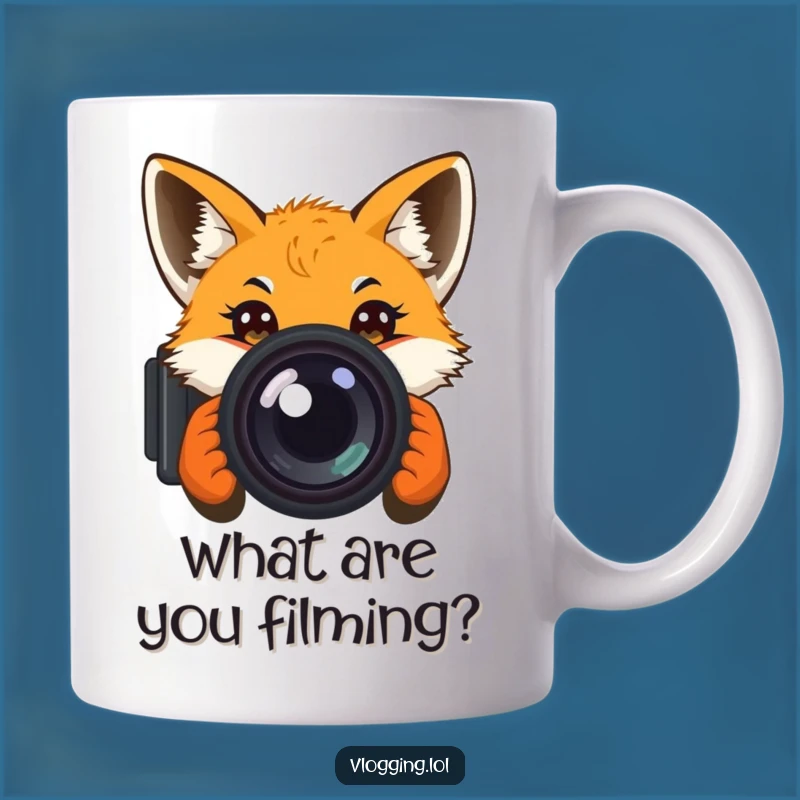 Funny Curious Fox Camera Mug: Perfect Gift for Photographers & Animal Lovers