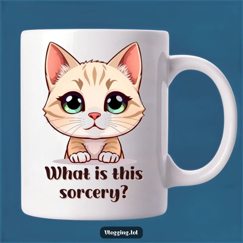Funny Cat Staring Mug: Perfect Gift for Cat Lovers & Tech Addicts!