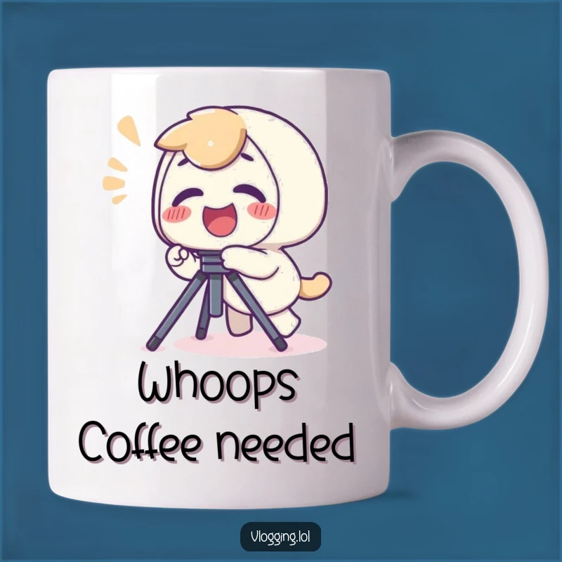 Funny Tripping Photographer Mug - Giggling Character, Hilarious Gift for Photographers