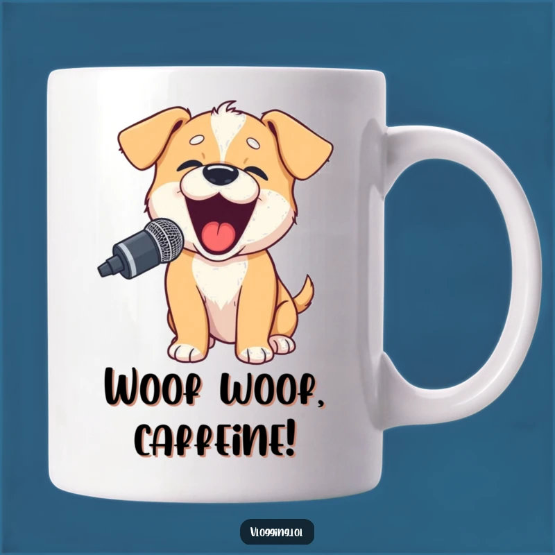 Funny Puppy Podcaster Mug - Hilarious Dog Lover Gift for Newscasters