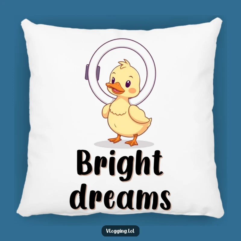 Funny Wobbly Duck Pillow: Ring Light Balance - Comfy Funny Gift for Cozy Creators