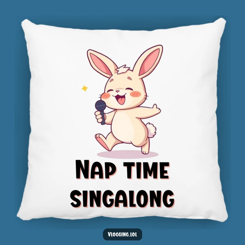 Comfy Funny Bunny Pillow - Tripping Performer Accent, Cozy Hilarious Decor