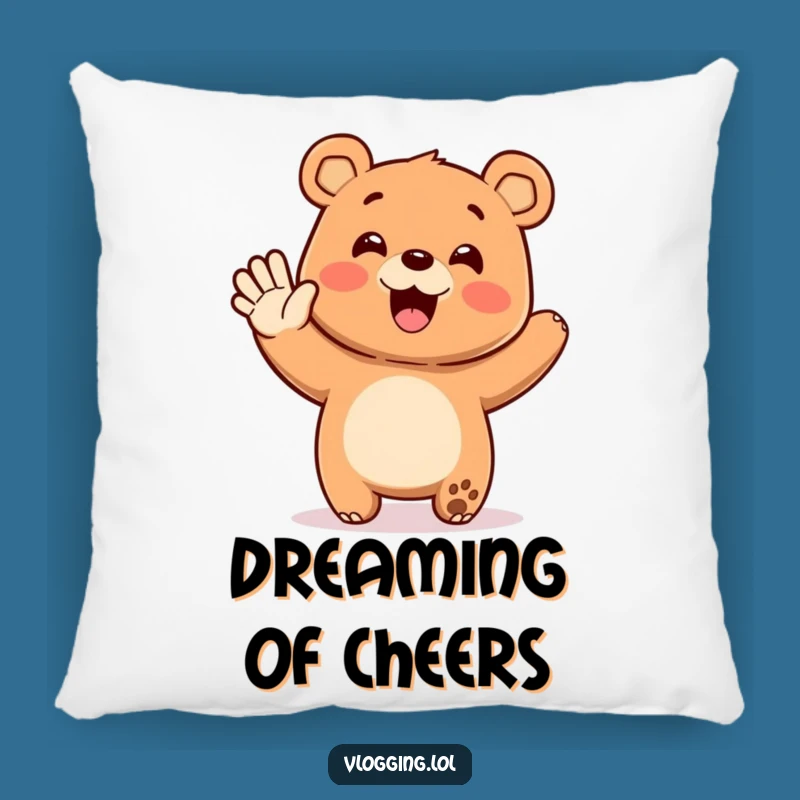 Funny Bear Cheerful Pillow - Cozy & Hilarious Gift for Any Room
