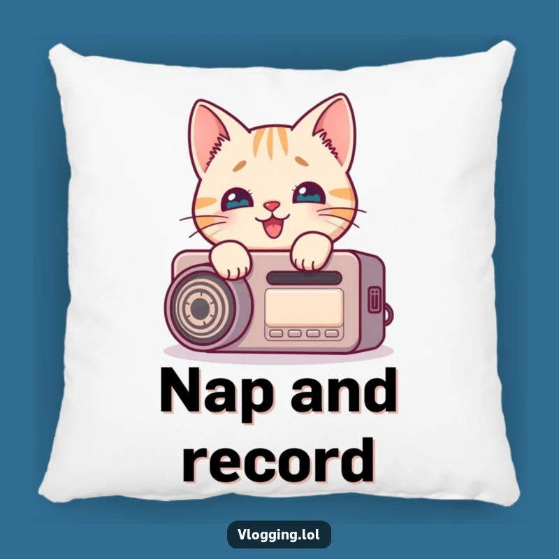 Funny Cat Recording Pillow - Hilarious Couch Decor for Creators