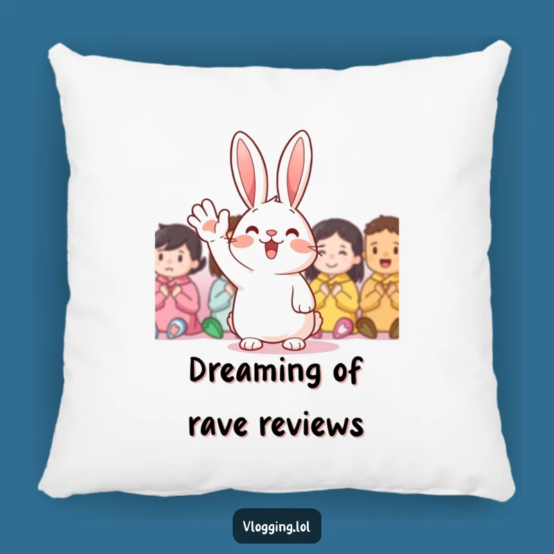 Funny Cheerful Rabbit Pillow: Cozy Comfort with a Happy Wave, a Sweet Funny Gift!