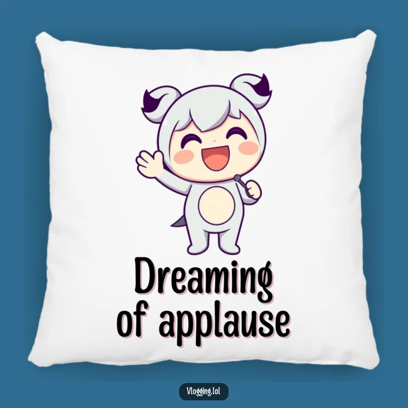 Funny Encore Pillow: Happy Character Mic Waving, Soft Funny Cushion for Performers