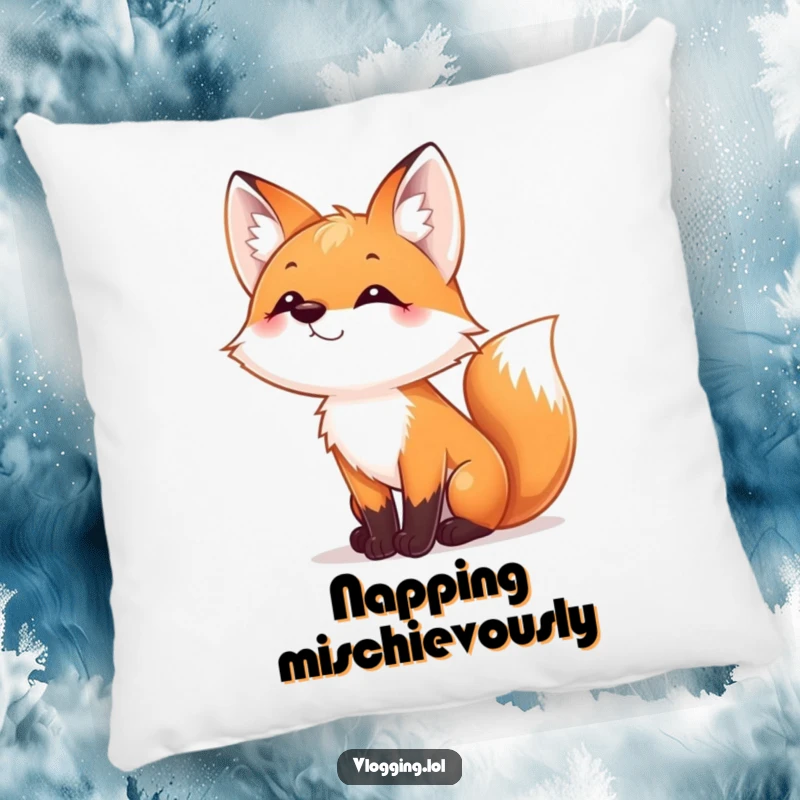 Funny Fox Pillow: A playful fox rests comfortably, its nose wiggling charmingly at the viewer.