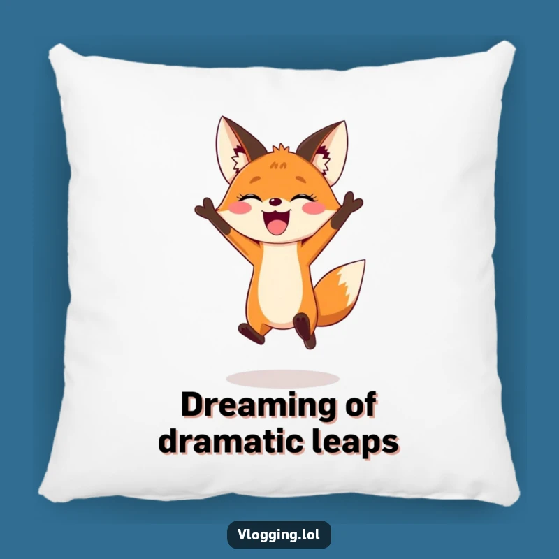 Funny Fox Vlogger Pillow: Cozy Comfort for Creators!