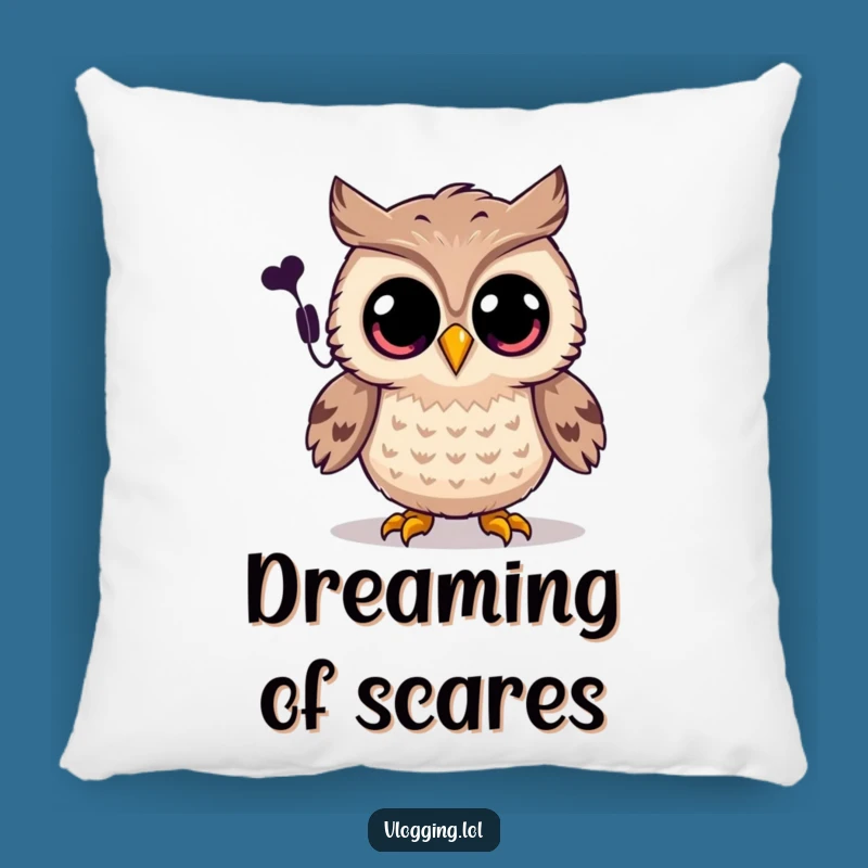Funny Joyful Owl Pillow - Cozy Spooky Decor Gift