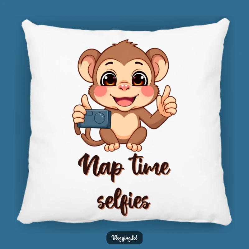 Funny Monkey Selfie Pillow: Cozy Comfort with Funny Faces!