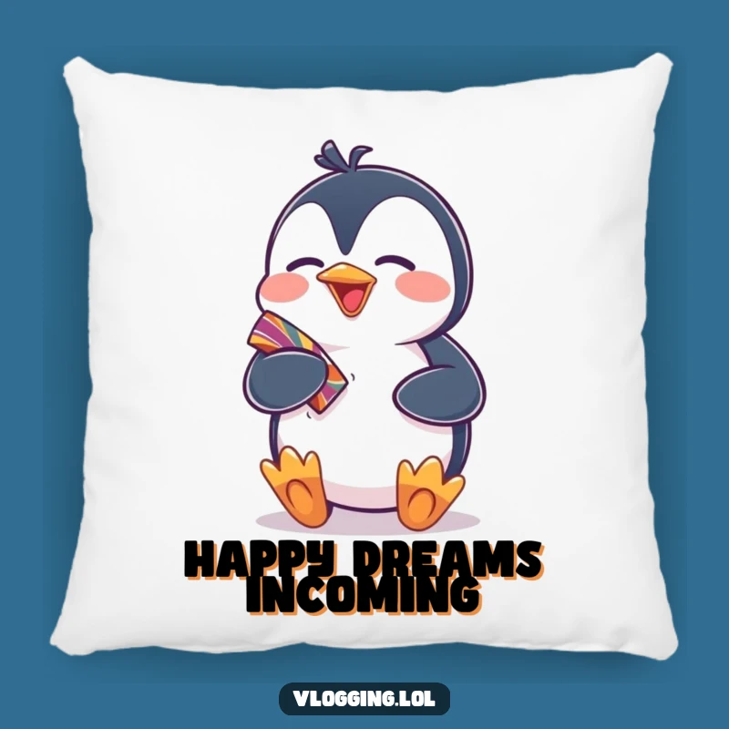 Funny Penguin Happy Pillow - Cozy & Hilarious Gift for Any Room