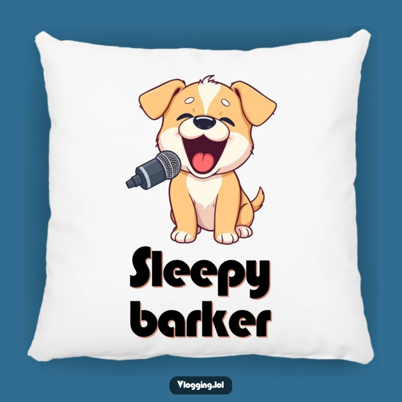Funny Puppy Podcaster Pillow - Hilarious Couch Decor for Dog Lovers