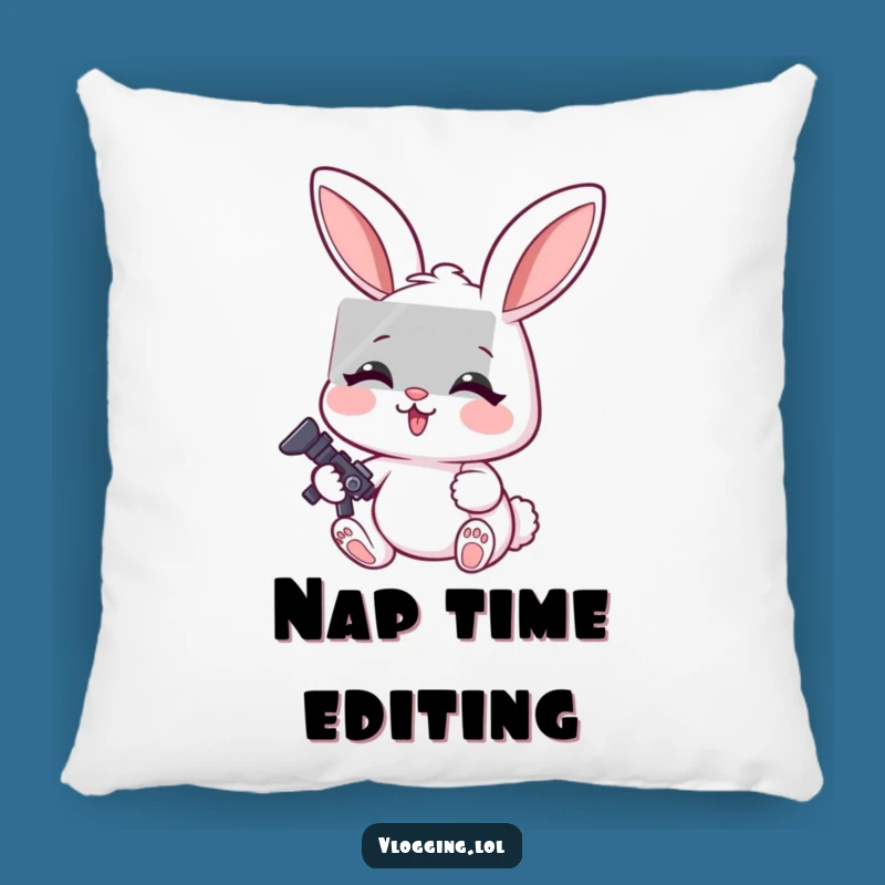 Funny Rabbit Focus Pillow: Editing Expression, Comfy & Hilarious Gift