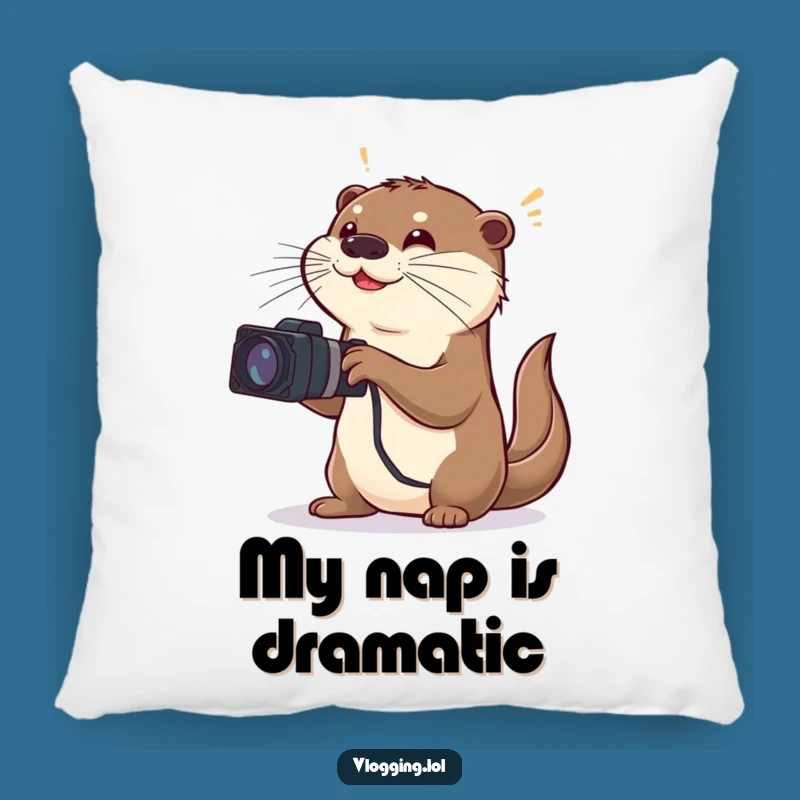 Funny Otter Drama Pillow: Exaggerated Gestures, Comfy & Hilarious Gift